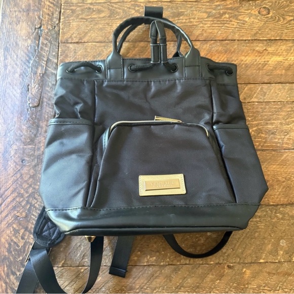 Black Versace Backpack with Gold Accents - Picture 1 of 3